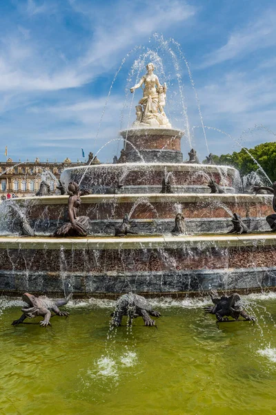 Latonská Fontána Herrenchiemsee Postavena Herreninsel Bavorsku Podobně Jako Versailles Palace — Stock fotografie