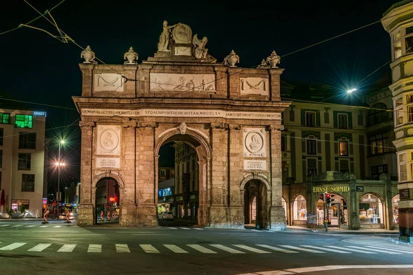 Інсбрук Австрія Липня 2019 Тріумфальна Арка Старому Місті Інсбрук — стокове фото