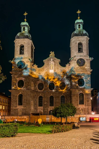 Catedral Innsbruck También Conocida Como Catedral Santiago Una Catedral Barroca — Foto de Stock