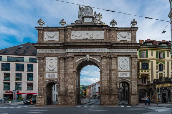 Innsbruck Austria Luglio 2019 Arco Trionfale Nel Centro Storico Innsbruck — Foto Stock