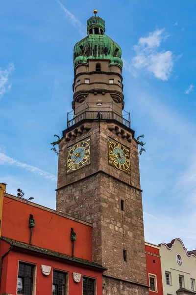 Městská Věž Starém Městě Innsbruck Tyrolsko Rakousko — Stock fotografie