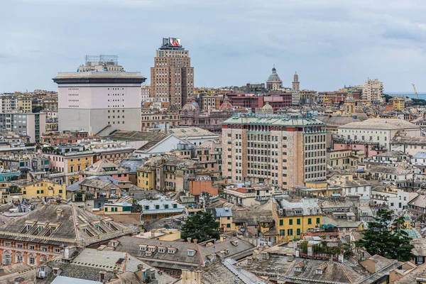 Vista Del Casco Antiguo Génova Desde Spianata Castelletto Italia —  Fotos de Stock