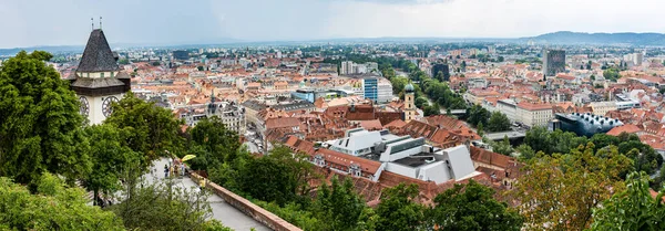 Vue Vieille Ville Graz Depuis Schlossberg Styrie Autriche — Photo