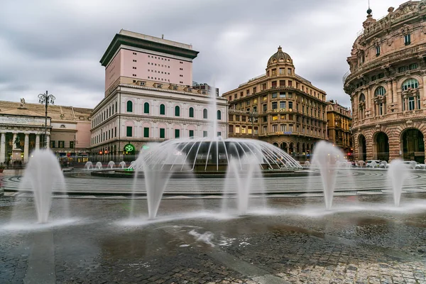 Genoa Italie Janvier 2020 Piazza Ferrari Place Principale Gênes Est — Photo