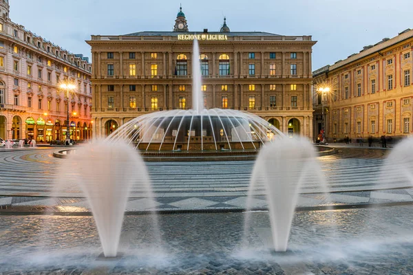 Genua Italië Januari 2020 Piazza Ferrari Het Centrale Plein Genua — Stockfoto