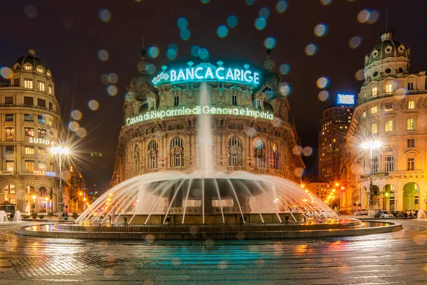 Genua Italië Januari 2020 Piazza Ferrari Het Centrale Plein Genua — Stockfoto