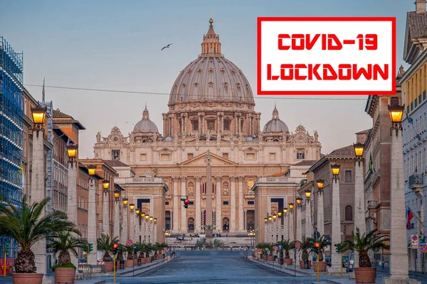 Toda Italia Ciudad Del Vaticano Bloqueadas Debido Pandemia Covidio —  Fotos de Stock