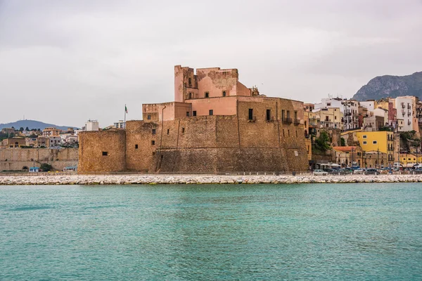 Starobylý Hrad Vrcholu Výběžku Castellammare Del Golfo Sicílii — Stock fotografie