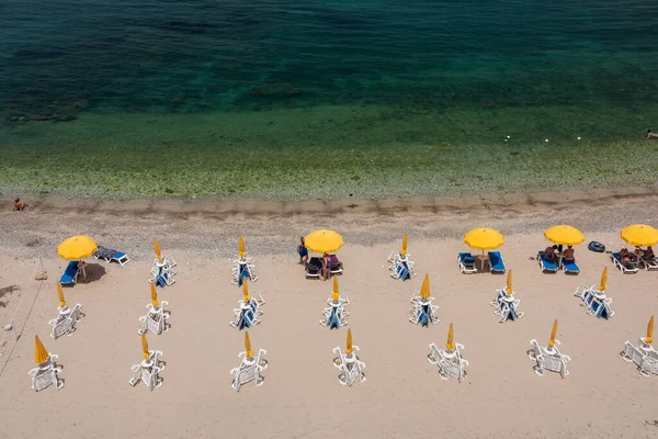 Zandstrand Van Cala Petrolo Het Dorp Castellammare Del Golfo Sicilië — Stockfoto