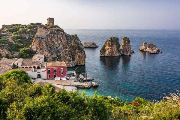 Das Alte Dorf Scopello Auf Sizilien Berühmt Für Den Thunfischfang — Stockfoto