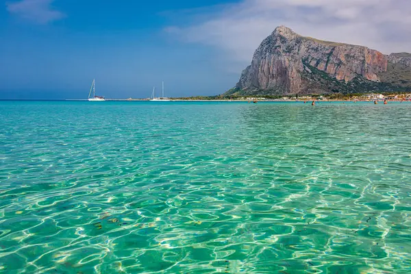 Die Tropischen Farben Des Meerwassers Sizilianischen Strand Von San Vito — Stockfoto