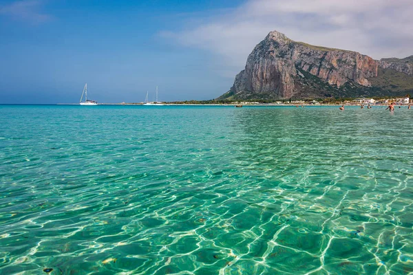 Die Tropischen Farben Des Meerwassers Sizilianischen Strand Von San Vito — Stockfoto