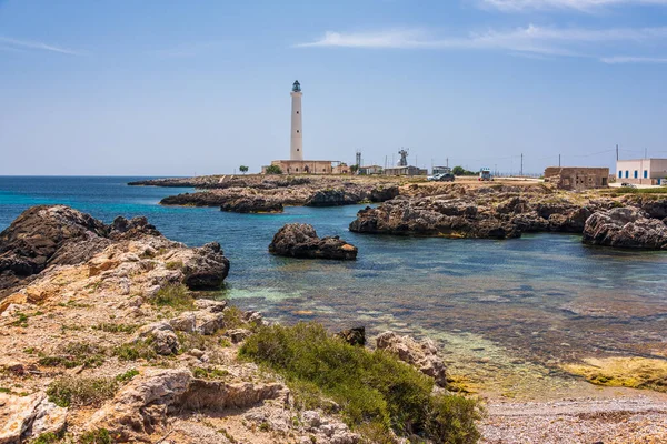 Farol Punta Sottile Favignana Uma Das Ilhas Egadianas Sicília — Fotografia de Stock