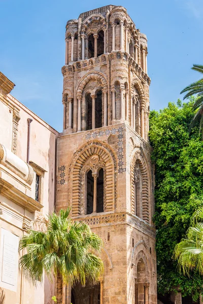 Bell Tower Church Saint Mary Admiral Also Called Martorana Old — Stock Photo, Image