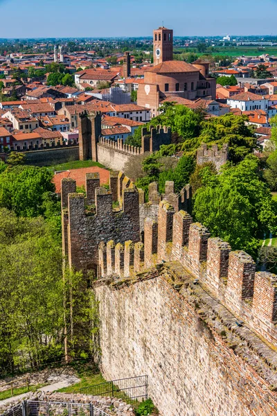 Cidade Velha Cidade Murada Este Veneto Tomada Torre Castelo Carraresi — Fotografia de Stock