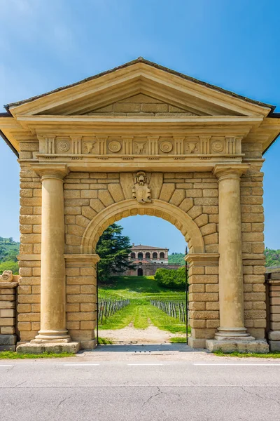 Hlavní Brána Vily Dei Vescovi Renesanční Venkovský Palácový Dům Postavený — Stock fotografie