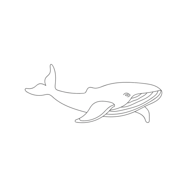 Doodle Cachalot Pour Coloration Animaux Mer Pour Les Pages Colorier — Image vectorielle