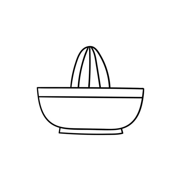 Presse-agrumes vectoriel. Cuisine, ustensiles de cuisine, éléments de la maison. Illustration doodle à la main isolée sur fond blanc . — Image vectorielle