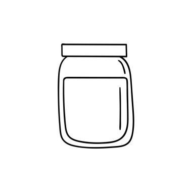 Vektör karalama reçeli. Yemek pişirme, mutfak aletleri, ev eşyaları. El illüstrasyonu beyaz arkaplanda izole edildi.