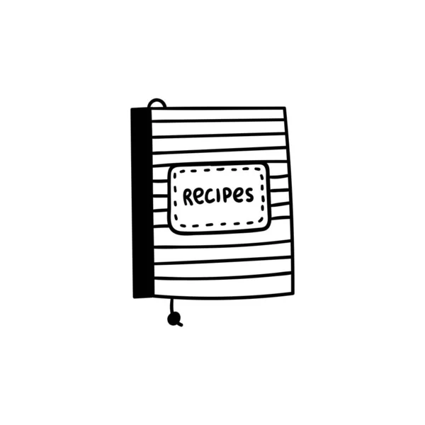 Libro Cocina Dibujado Mano Garabato Icono Estilo Boceto Elemento Decorativo — Vector de stock