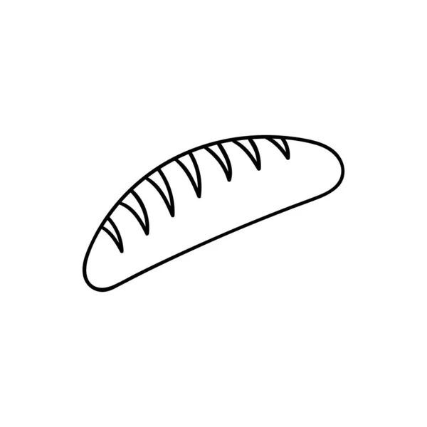 Vector Doodle Langbrot Hand Illustration Isoliert Auf Weißem Hintergrund — Stockvektor