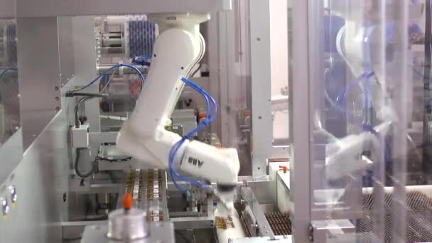 Medicamento robot embalaje — Vídeos de Stock