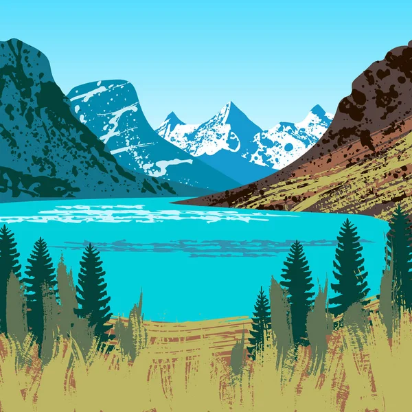 Ilustración del Parque Nacional Glaciar — Vector de stock