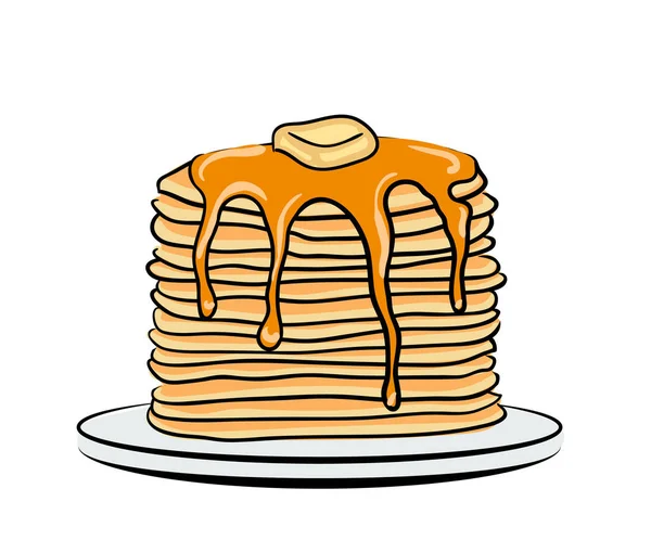 Pancakes isolated on white — Stock Vector