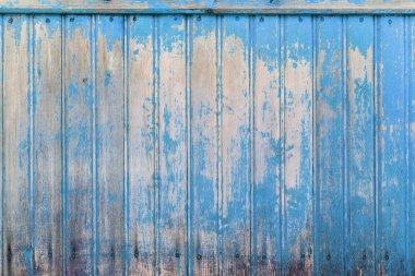 Doğal desenli eski mavi ahşap doku.