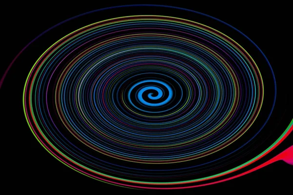 Абстрактные красочные круги светятся над черным — стоковое фото