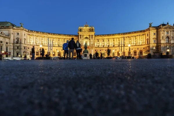 Biblioteca Nacional Iluminada Viena — Fotografia de Stock