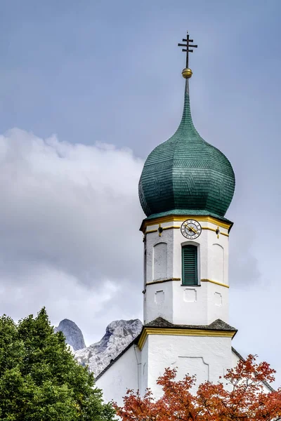 Podobu Kostel Graen Rakousku Tyrolsko Tannheimer Tal — Stock fotografie