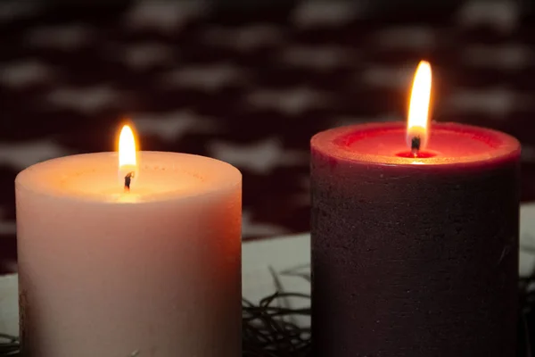 Decoración Navidad Con Hermosas Velas Adviento — Foto de Stock