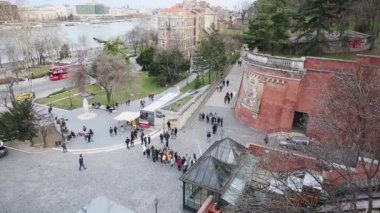 Budapeşte, 15 Mart 2019 Eski Kablo Füniküler, Budavari Siklo Budapeşte Kale Tepesi, Macaristan