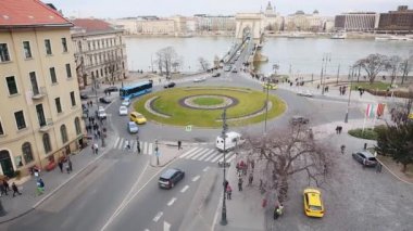 Budapeşte, 15 Mart 2019 Budapeşte, Macaristan 'daki Adam Clark Meydanı