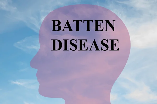 Titre de maladie de Batten sur la silhouette de la tête — Photo