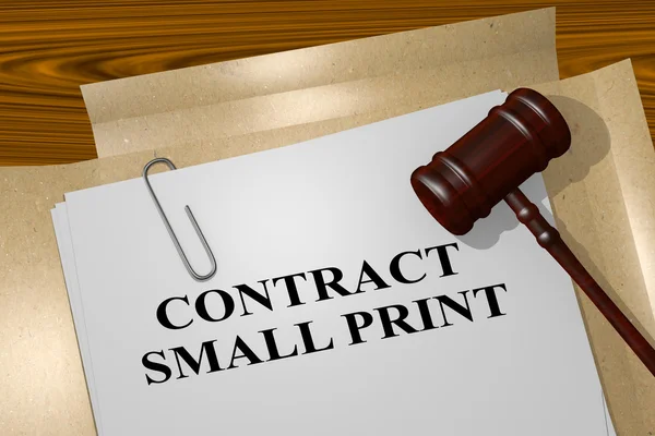 Contratto Small Print concept — Foto Stock