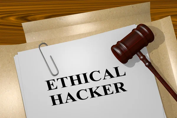 Titolo di Hacker etico sul documento legale — Foto Stock