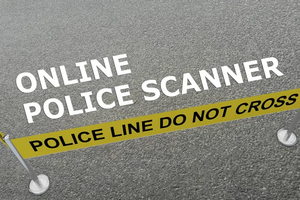 Scanner de polícia online, ilustração — Fotografia de Stock