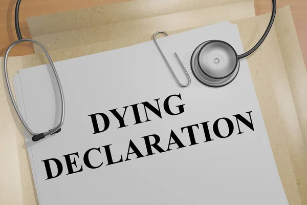 "死亡宣言" - 医学概念 — 图库照片