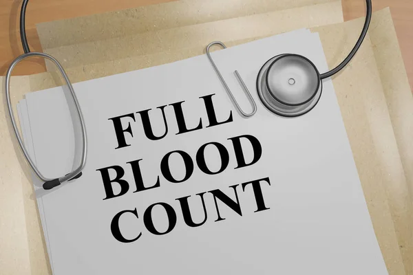 "Contagem de sangue completa "- conceito médico — Fotografia de Stock