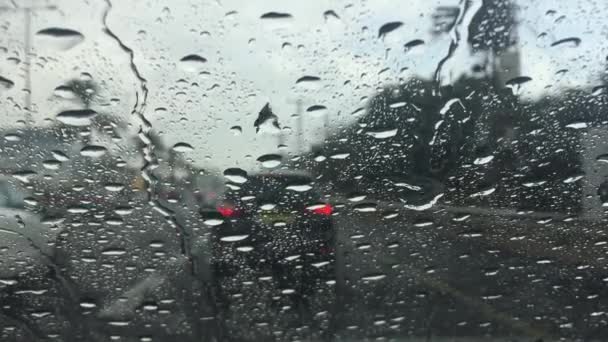 Водіння під дощем — стокове відео