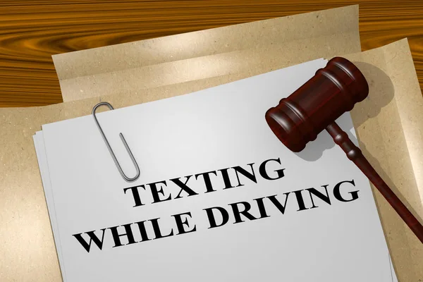 Texting While Driving - concept juridic — Fotografie, imagine de stoc