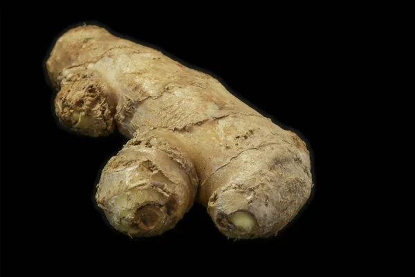 Ginger root isolated on black — Stock Photo, Image