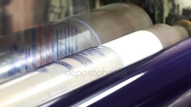 Shot of Plastic sheet color printing — Stock Video