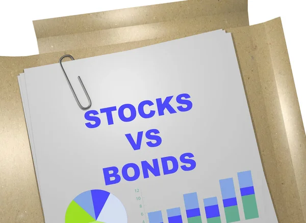 Koncepcja obligacji vs zapasów — Zdjęcie stockowe