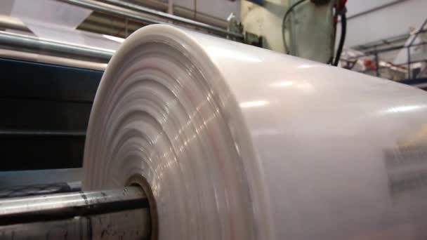 Shot of Production of plastic sheeting — Stock Video