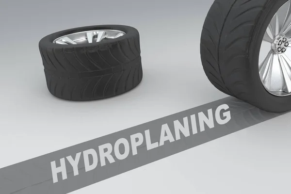 Aquaplaning veiligheidsconcept — Stockfoto