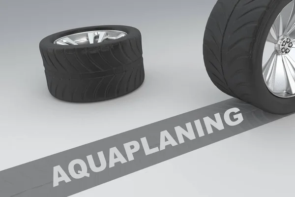 Conceito de segurança Aquaplaning — Fotografia de Stock
