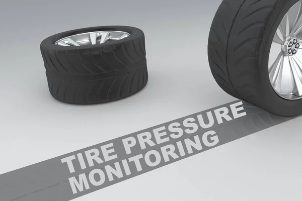 轮胎压力监测安全概念 — 图库照片